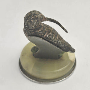 Austrian Cold Painted Bronze Woodcock Bird Menu Holder Vintage Art Deco