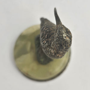 Austrian Cold Painted Bronze Woodcock Bird Menu Holder Vintage Art Deco