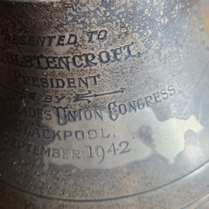 TUC - British Trade Union Congress Blackpool 1942 English Sterling Silver Ringing Bell Vintage 1942
