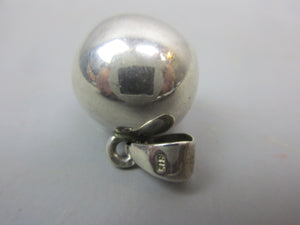 815 Silver Bell Ball Pendant Charm Vintage c1980