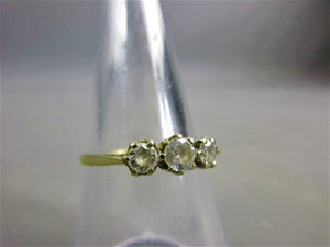 9k Cubic Zirconia Trilogy Ring Contemporary c1990