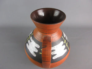 An Austrian Studio Pottery Abstract Design Jug / Vase Vintage Circa 1970's