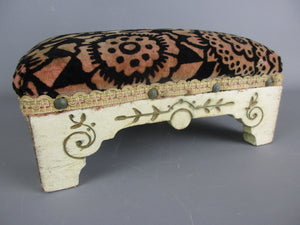 Art Deco French Upholstered Foot Stool Vintage Circa 1930's