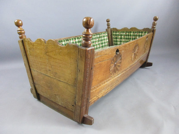 Carved Hand Made Wooden Crib Dog Basket Antique c1750 Top Banana Antiques