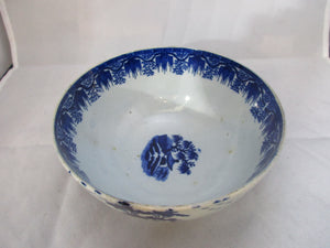 Ceramic Pearlware Blue & White Bowl Antique Georgian c.1790
