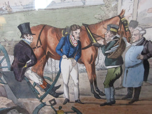 Coloured Engraving The Remains Of The Stanhope Antique Georgian 1827