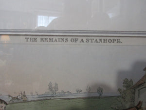 Coloured Engraving The Remains Of The Stanhope Antique Georgian 1827