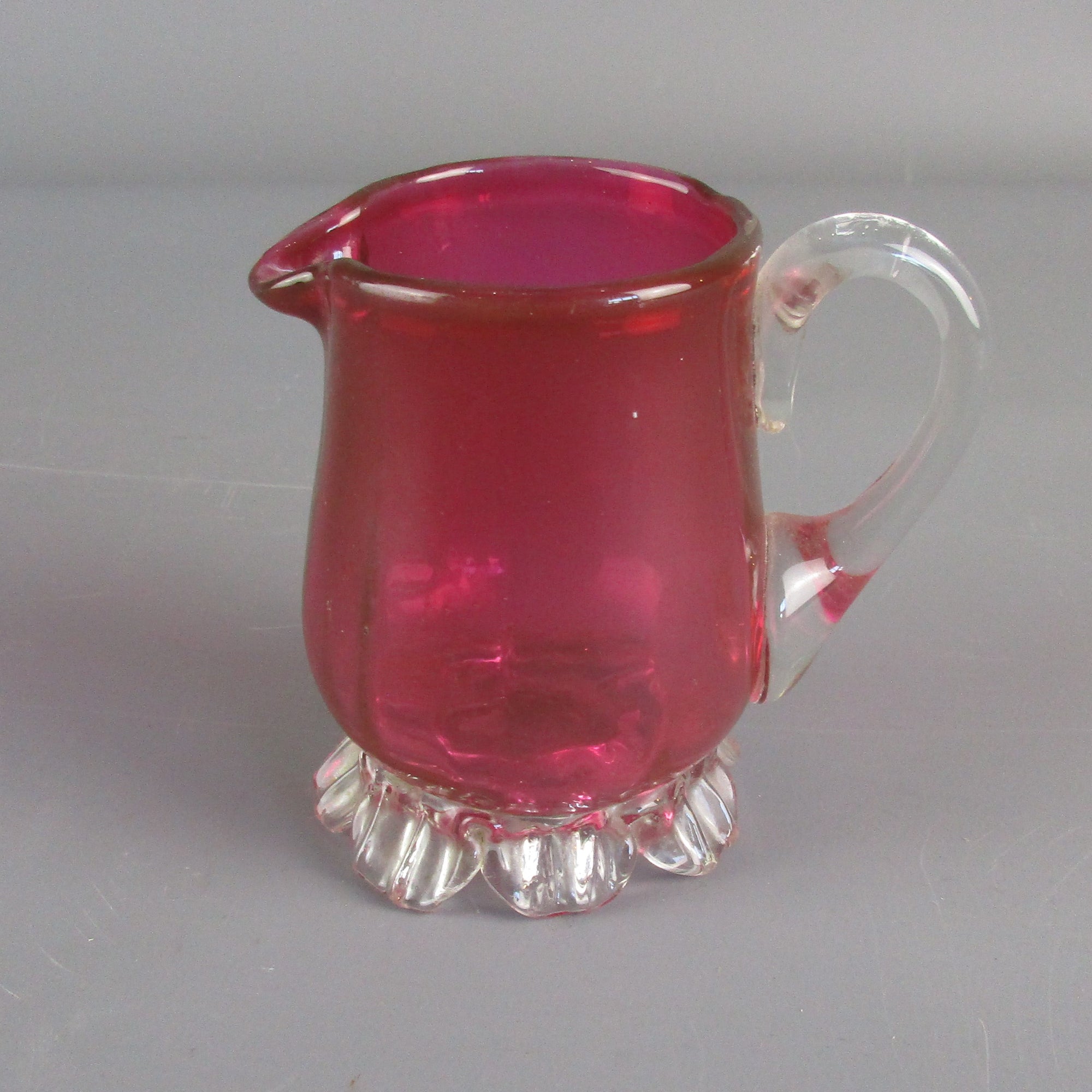 Cranberry Glass Victorian Jug Antique 19th century