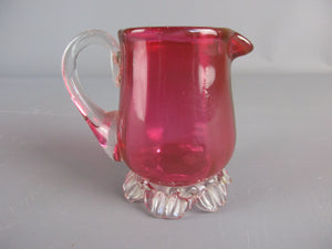 Cranberry Glass Victorian Jug Antique 19th century