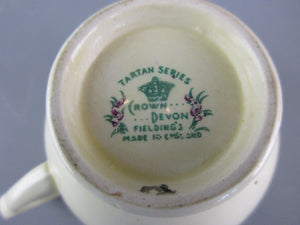 Crown Devon Tartan Cup And Saucer Vintage Mid Century c1950