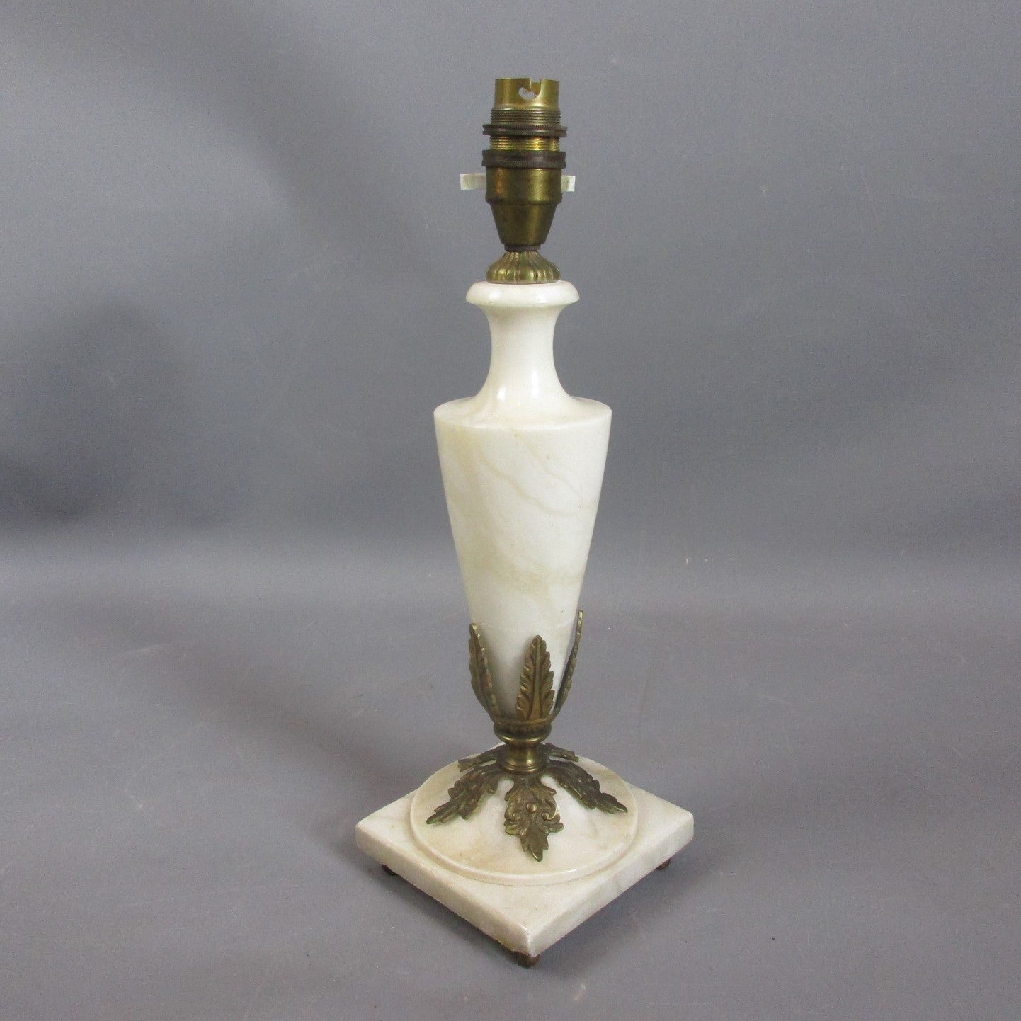 Decorative White Marble & Brass Lamp Base Vintage c1940 