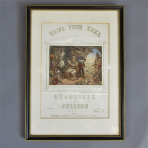 Framed Mid Victorian Oil Print Sheet Music Antique c1851