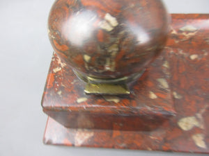 French Marble Ink Well Vintage Art Deco c1930