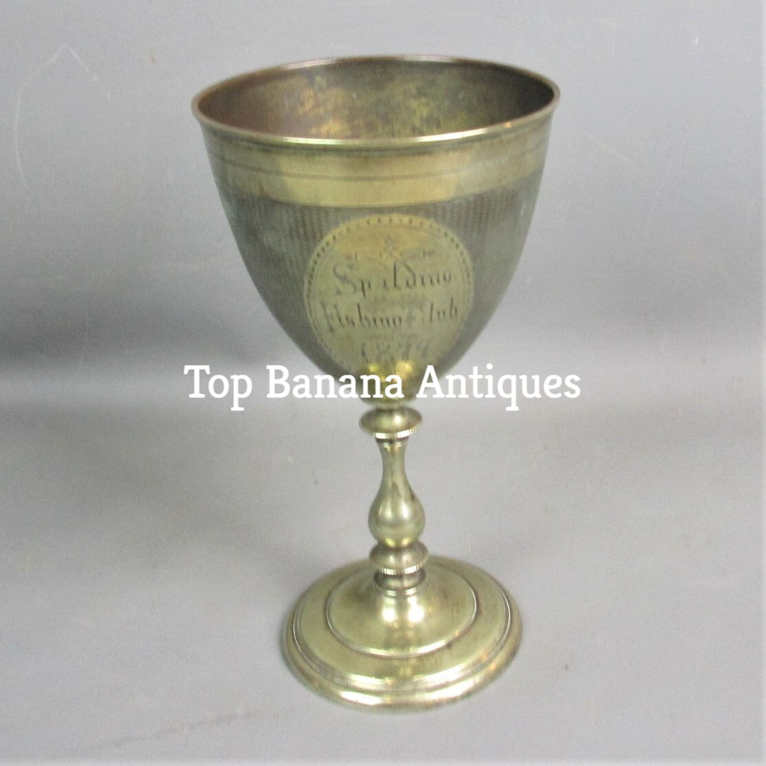 Gilt Metal Spalding Fishing Club Trophy Antique Victorian 1874