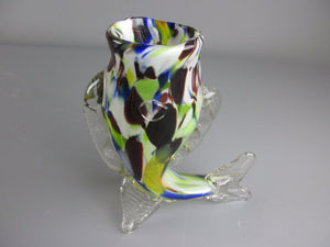 Handblown Murano Art Glass Fish Vase Vintage c1960