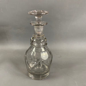 Cut Glass Crystal Glass Decanter With Silver Ring Antique Victorian c1880