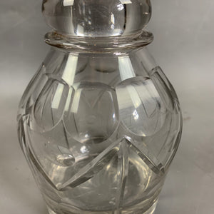 Cut Glass Crystal Glass Decanter With Silver Ring Antique Victorian c1880