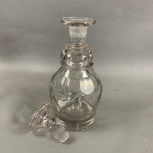 Cut Glass Crystal Glass Decanter With Silver Ring Antique Victorian c1880