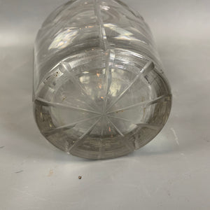 Cut Glass Crystal Glass Decanter With Silver Ring Antique Victorian c1880