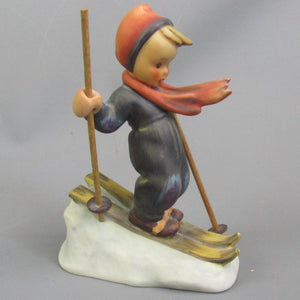 M.J Hummell Child Skier Figurine Vintage c1980