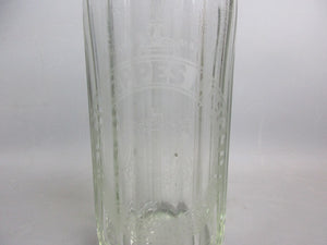 Schweppes Etched Glass Soda Syphon With Neck Label Vintage c1950