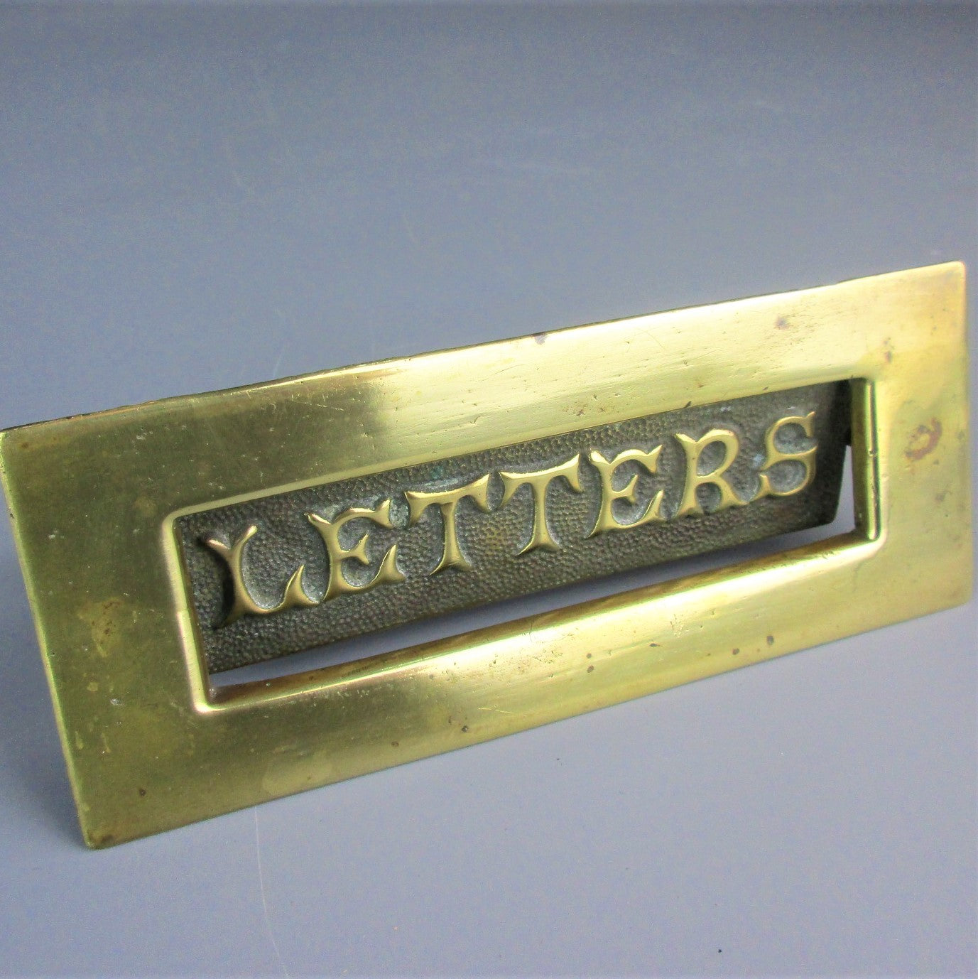 Miniature Brass Letterbox Antique Art Deco c1920