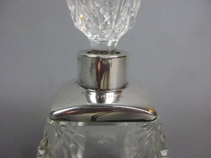 Sterling Silver & Cut Glass Scent Bottle Antique Art Deco c1930