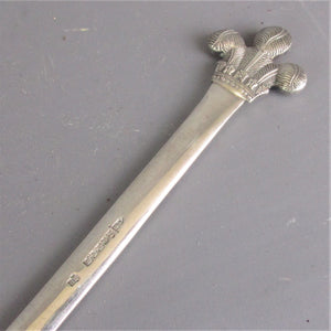 Silver Plated Prince Of Wales Meat Skewer Antique Victorian c1900