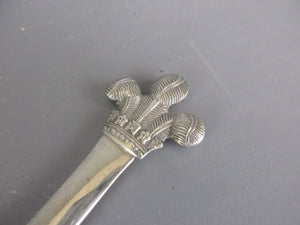 Silver Plated Prince Of Wales Meat Skewer Antique Victorian c1900