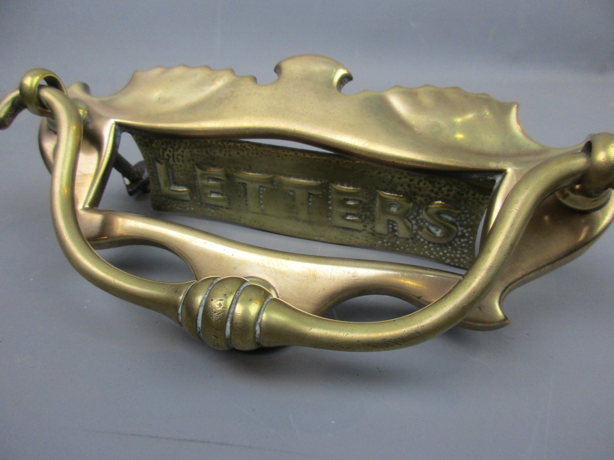 Heavy Brass Letter Box & Door Knocker Vintage c1950