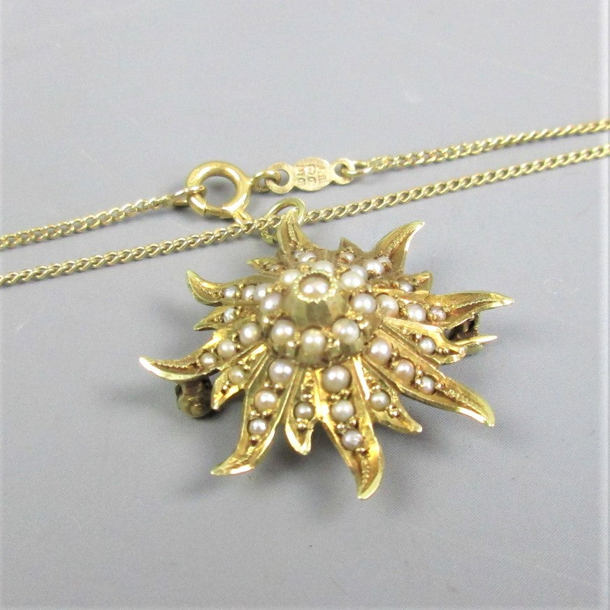 Louisiana Tech Sunburst Necklace 14K Gold / Front Engraving