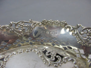 John Edward Wilmot Art Nouveau Scrolled Finish Sterling Silver Bon Bon Dish 1904