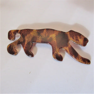 Lea Stein Celluloid Plastic Tiger Brooch Pin Vintage French c1970.