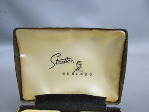 Pair Of Boxed Stratton England Engine Turned Cufflinks Vintage c1970