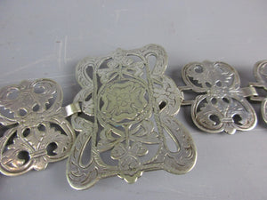 Silver Plated Floral Style Decorative Belt Antique Art Nouveau c1930