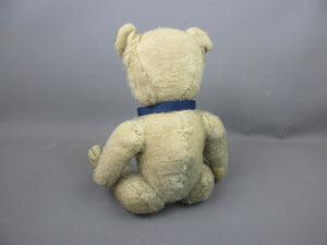 Straw Filled Plush Teddy Bear In The Manner Of Steiff Vintage c1950