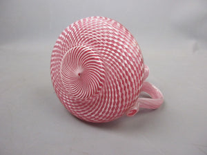 Pink & White Glass Swirl Design Glass Jug By Clichy Filierana Latticino Antique Victorian c1860