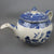 Johnson Bros Old Willow Pattern Blue & White Transfer Tea Pot Vintage c1960
