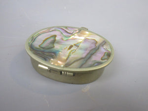 Mexican Sterling Silver & Abalone Pill Pot Vintage c1970