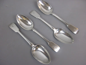 Four George IV Sterling Silver Serving Spoons Antique Georgian London 1827