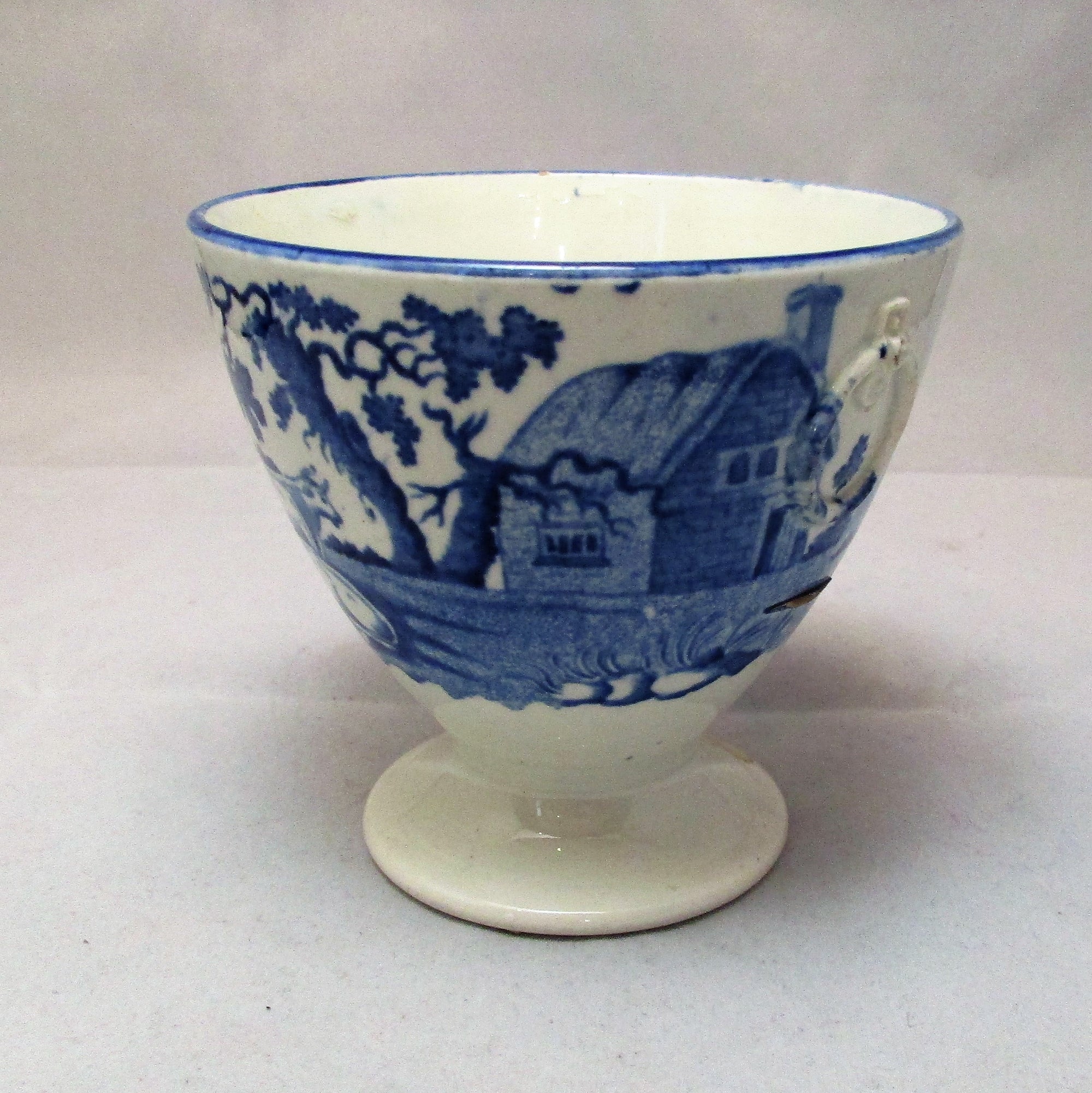 Small Blue & White Vase Urn Antique Early 19th Century