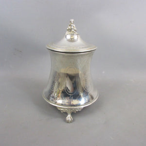 Large Three Footed Silver Plated Cherub Top Tea Caddy antique Victorian c1890
