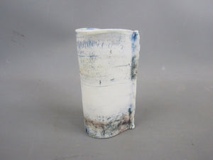 Modernist Style Cornish Pottery Blue & White Studio Vase Vintage c1970