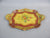 Hand Painted Red & Yellow Italian Floral Design Wooden Tray Antique c1860