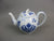 Blue & White Floral Design Transferware Tea Pot Antique Georgian c1820
