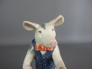 Beswick Pig 'Benjamin' Figurine Playing French Horn Vintage c1970