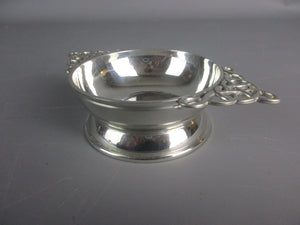 Solid Pewter Quaich Celtic Drinking Cup Mid-Century c1950