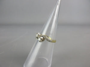 18K Gold & Platinum Engagement Style Diamond Ring Vintage c1980