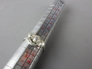 Sterling Silver Diamond Crossover Ring 0.25ct Unhallmarked Vintage c1980