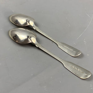 Sterling Silver Pair Dessert Spoon Antique Victorian London 1843